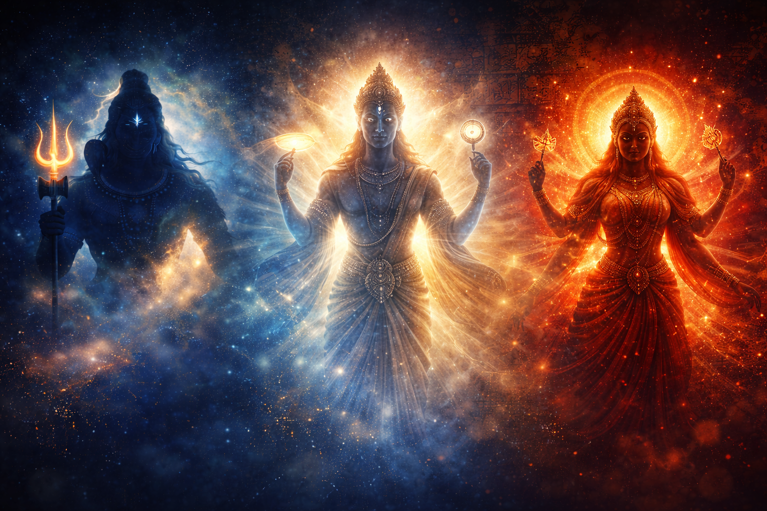 Divine trinity in cosmic light